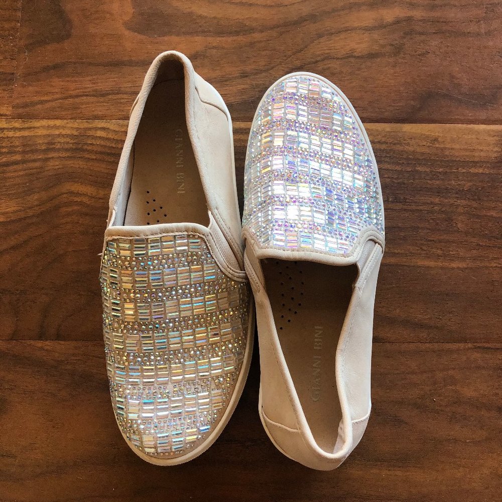 Gianni Bini blush sneakers with rhinestones on top